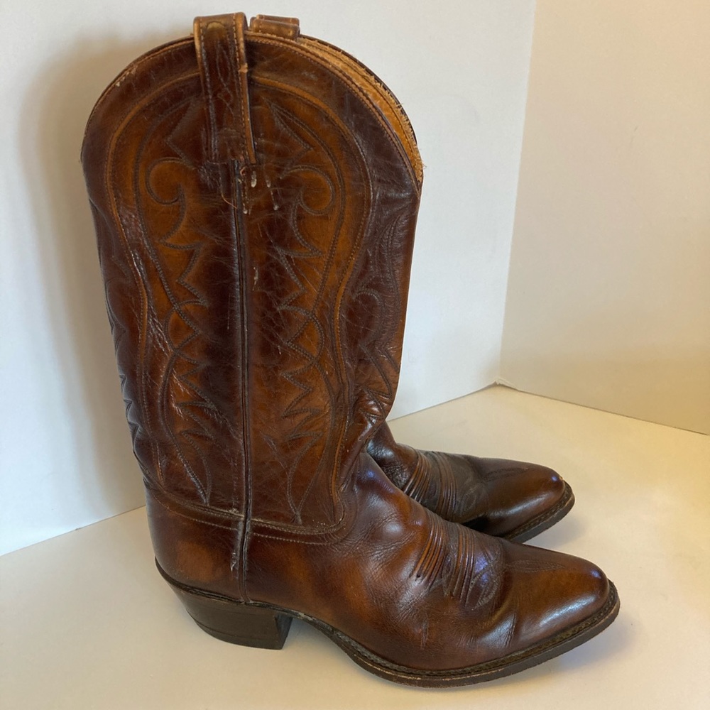 Dan Post Brown Leather Cowboy Boots Women’s Size 8